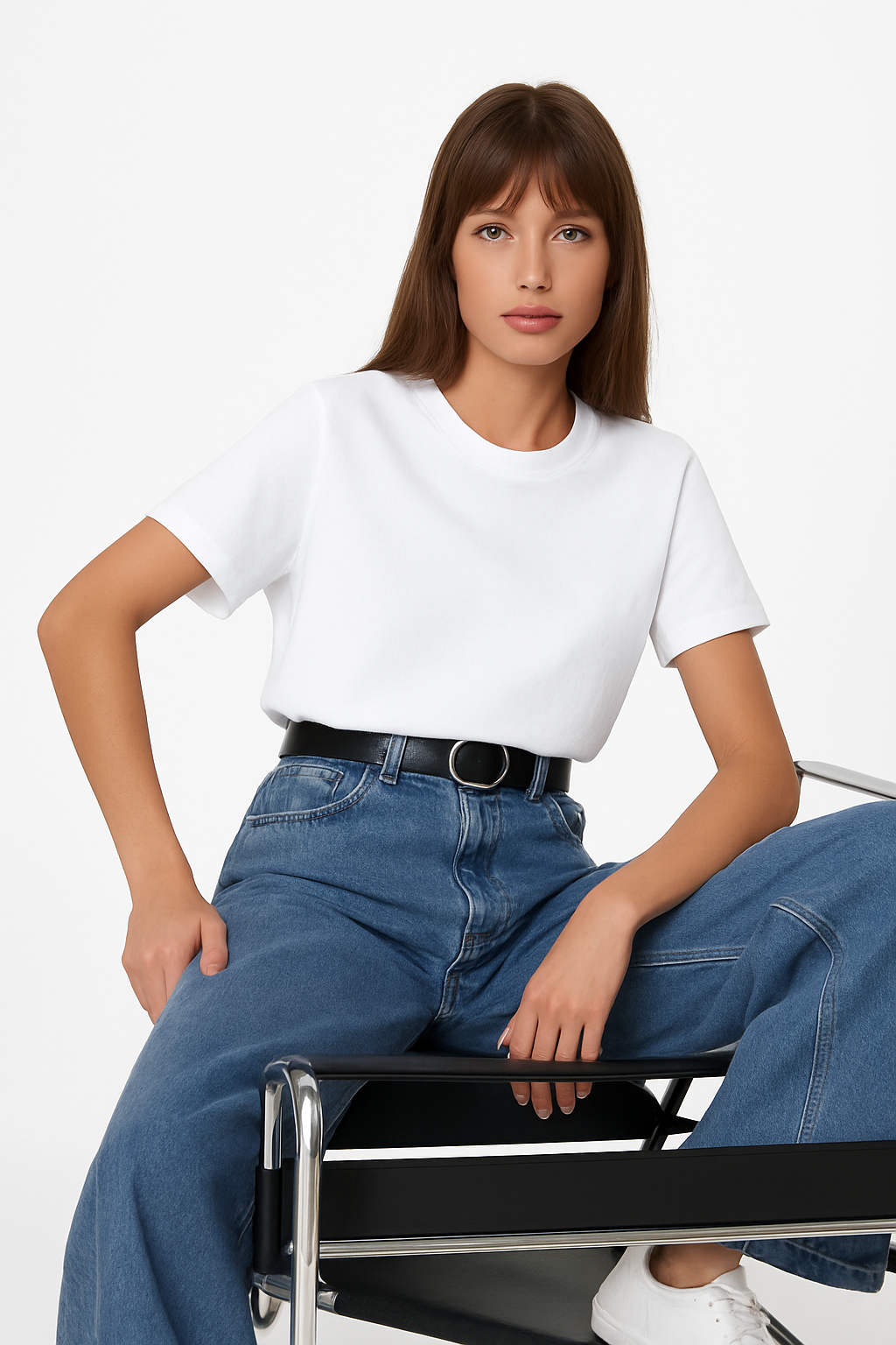 女性用ルーズフィット100％コットンTシャツ－カジュアル半袖ベーシックトップ