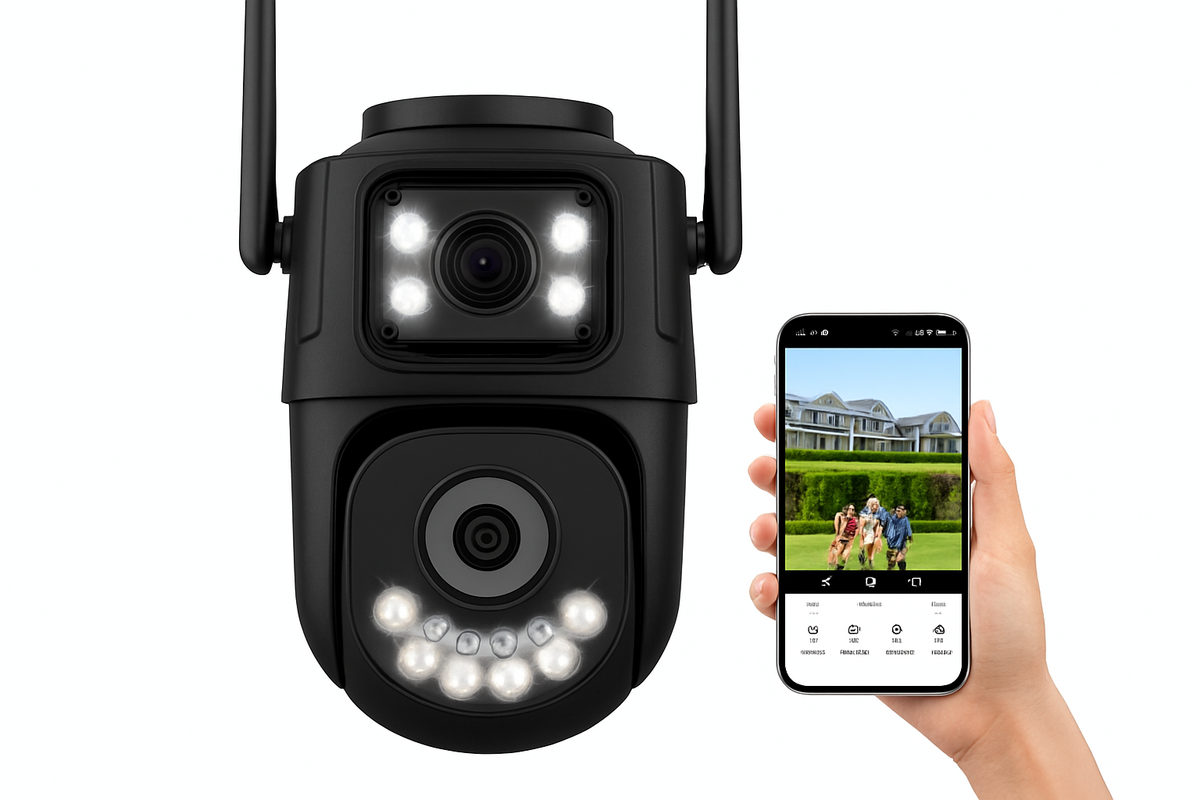 2.4GHz & 5GHz WiFi PTZ Security Camera with Smart Tracking, Night Vision, Two-Way Audio
