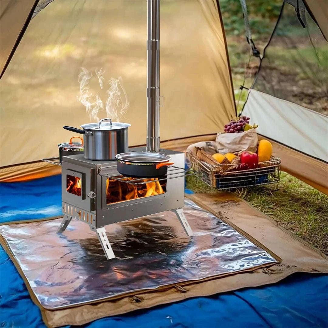 Wood Burning Stove for Camping, Tent Heating and Cooking-Australia