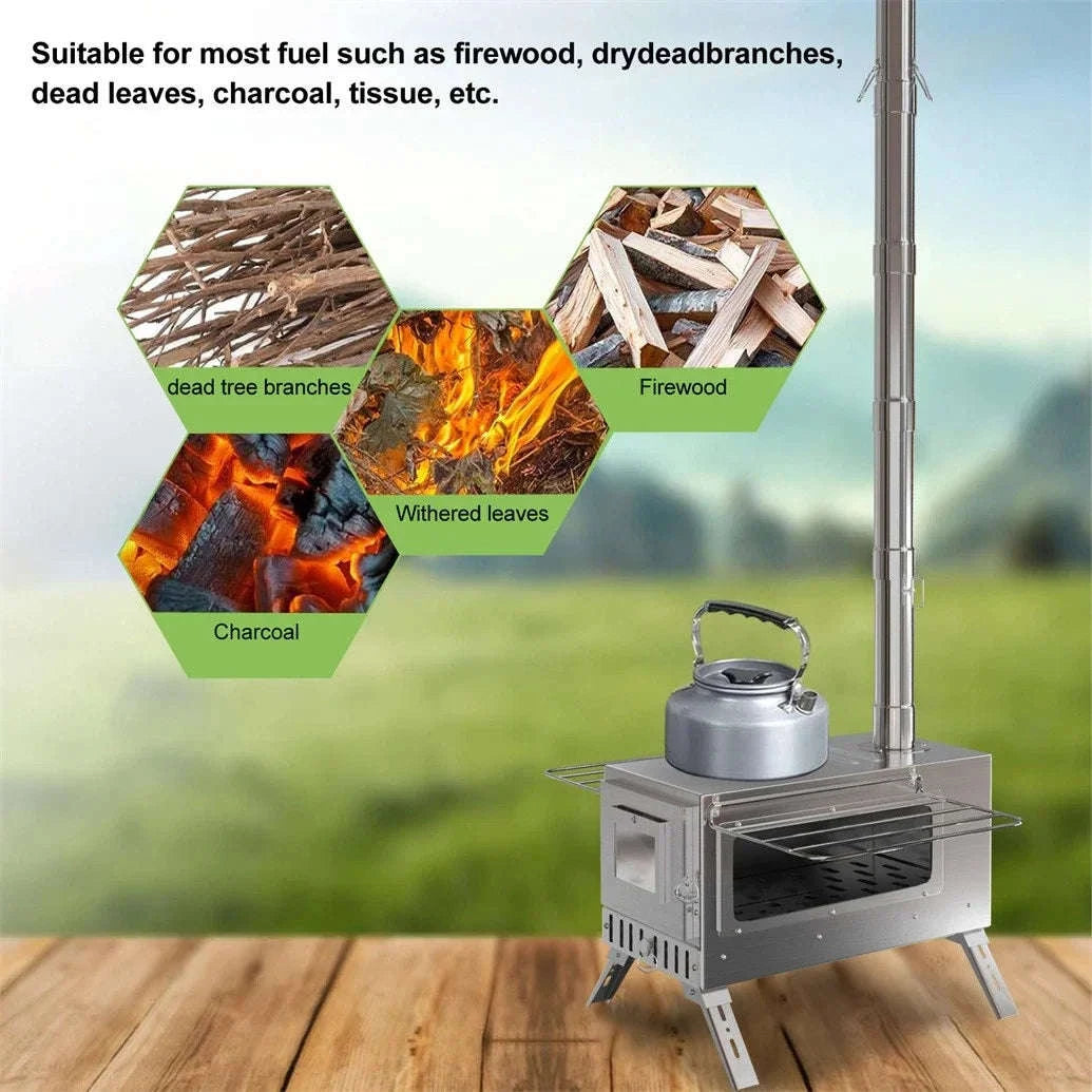 Wood Burning Stove for Camping, Tent Heating and Cooking-Australia