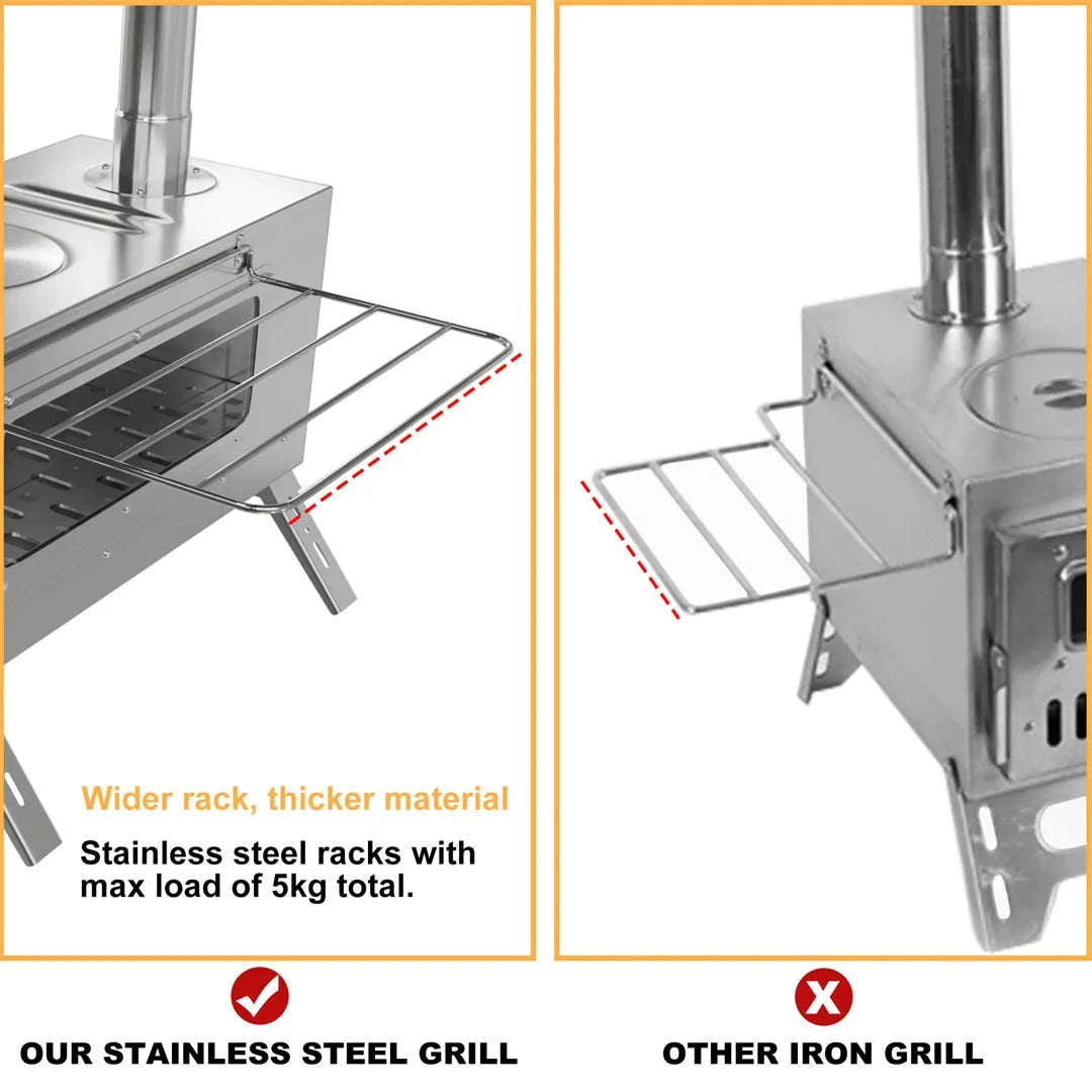 Wood Burning Stove for Camping, Tent Heating and Cooking-Australia