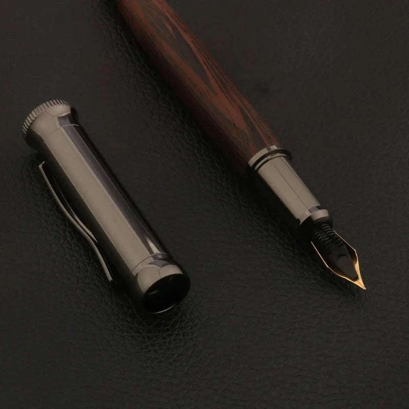 Wood Fountain Pen with Tiger Pattern Finish-Tiger skin pattern