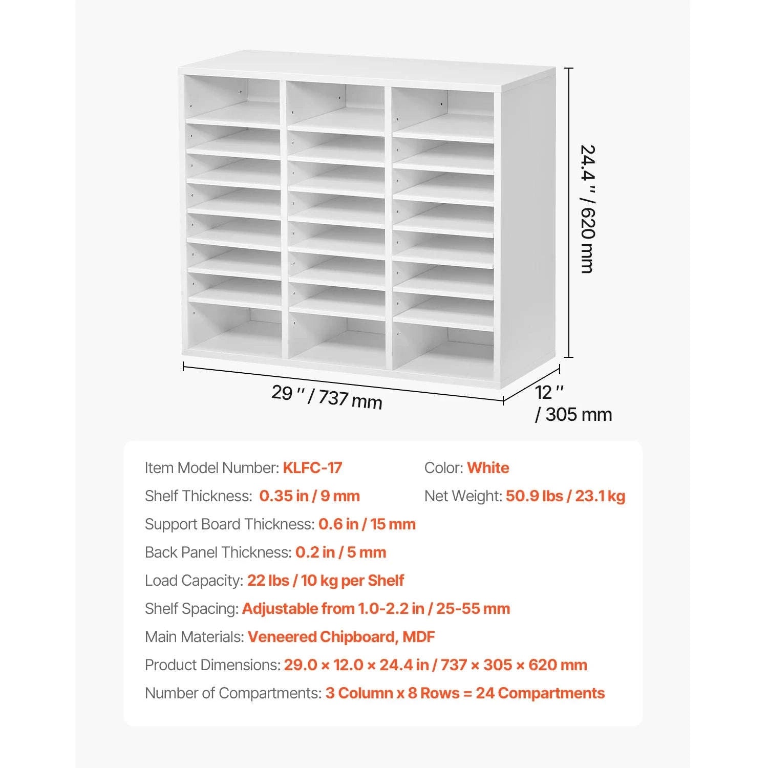 Wood Literature Organizer Mail Sorter for Office, Home, Classroom-36Squares Dark Brown / United States
