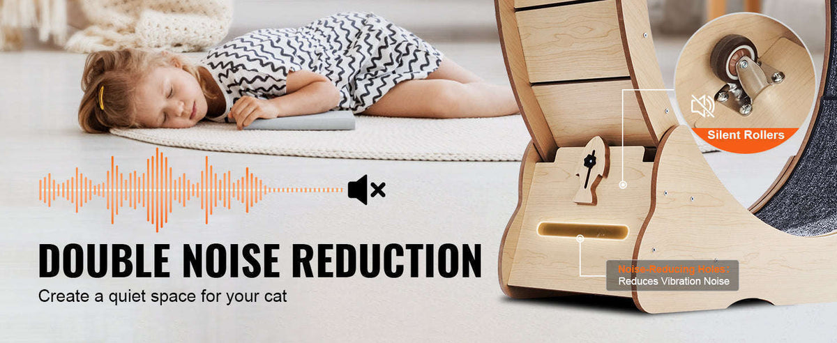 Wooden Cat Exercise Wheel with Detachable Carpet and Cat Teaser-35.8inch / france