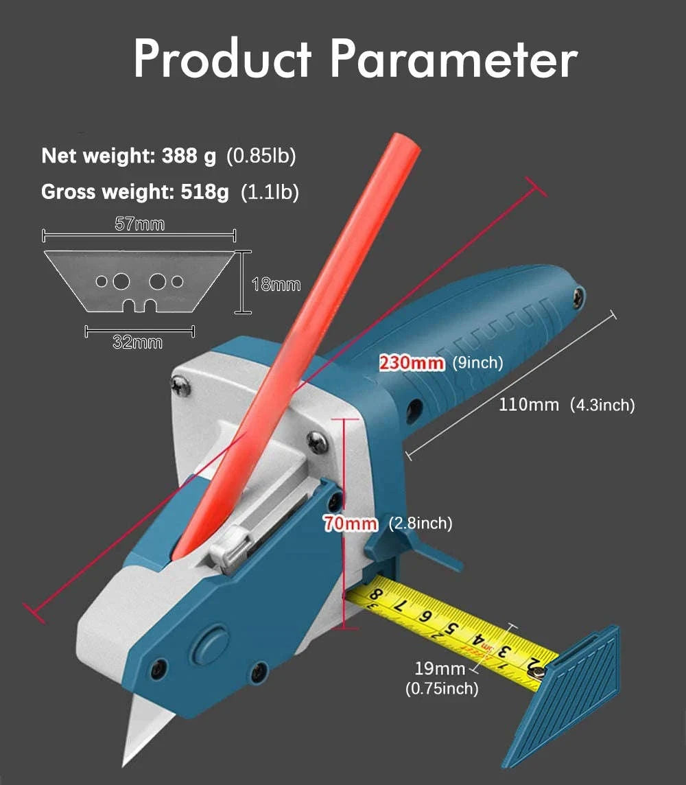 Woodworking Gypsum Board Cutting Tool with Built‑In Tape Measure-10 Pcs blade
