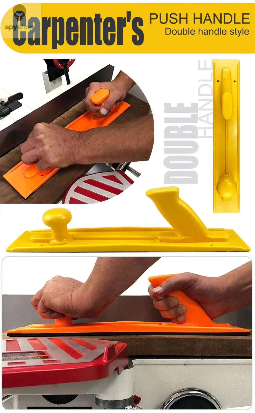 Woodworking Push Block Safety Handle for Safer, Controlled Cuts-orange D