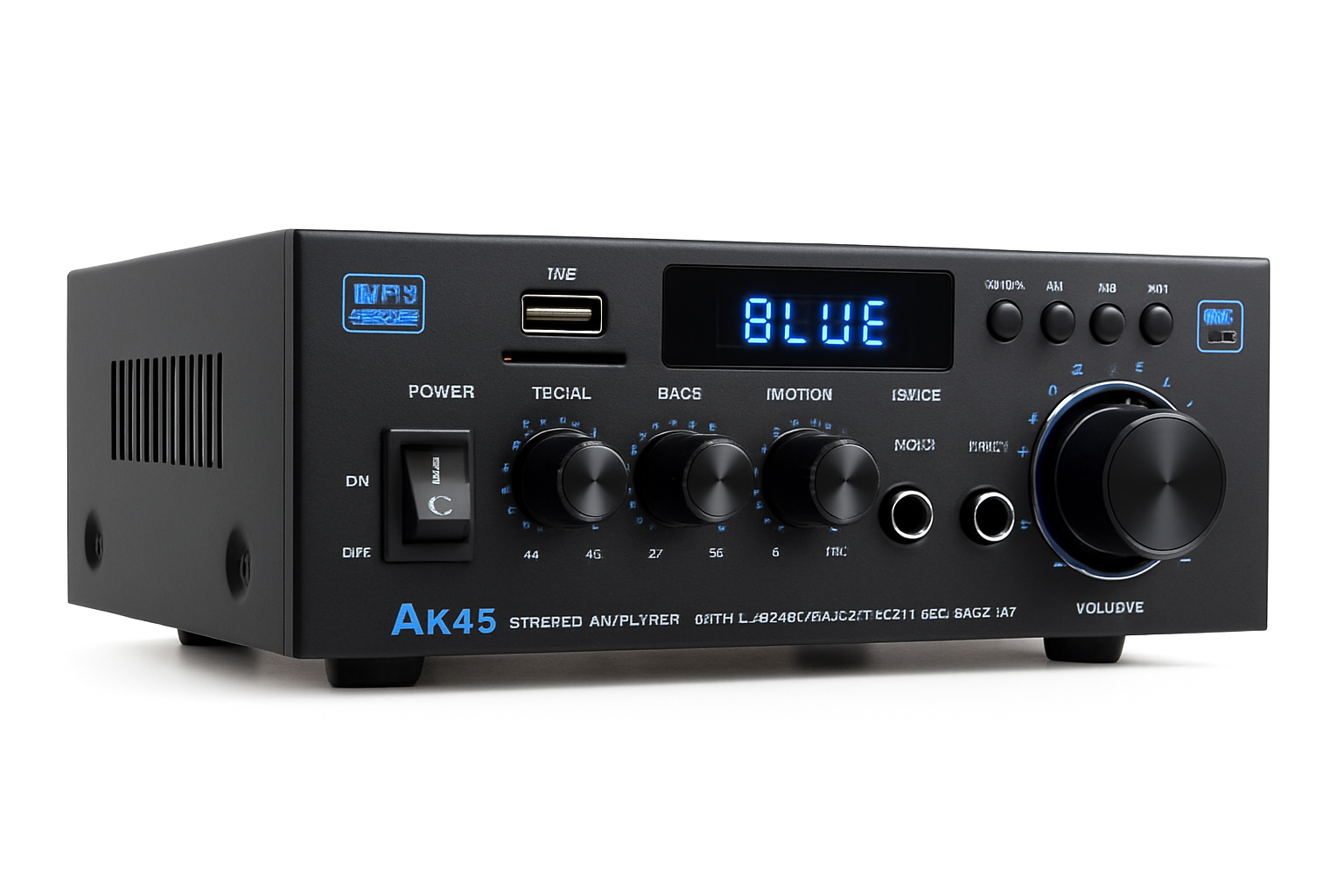 AK45 HiFi Bluetooth zesilovač s více vstupy a stereofonním zvukem