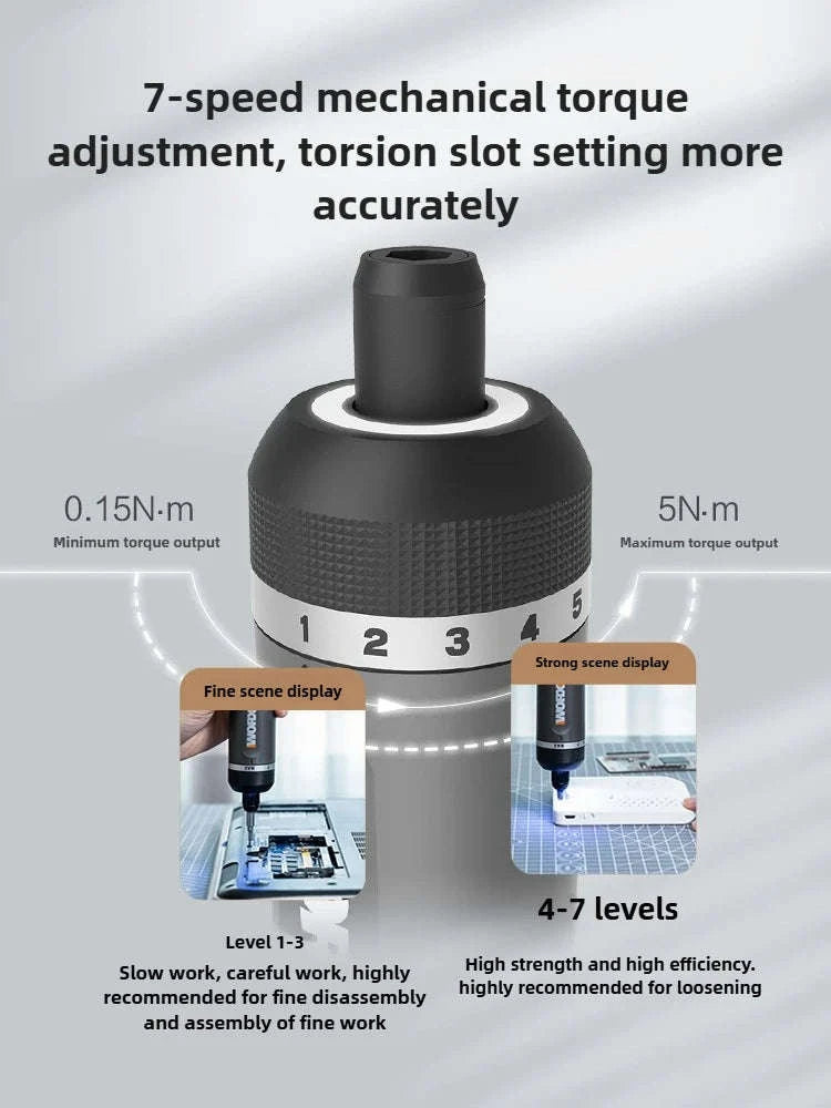WORX 4V Cordless Electric Screwdriver Set-WX240 plastic box