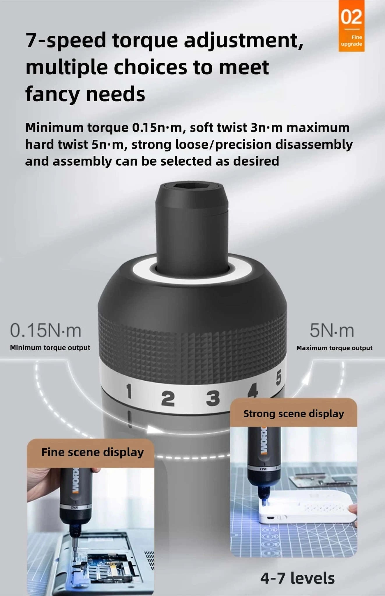 WORX 4V Cordless Electric Screwdriver Set-WX240 plastic box