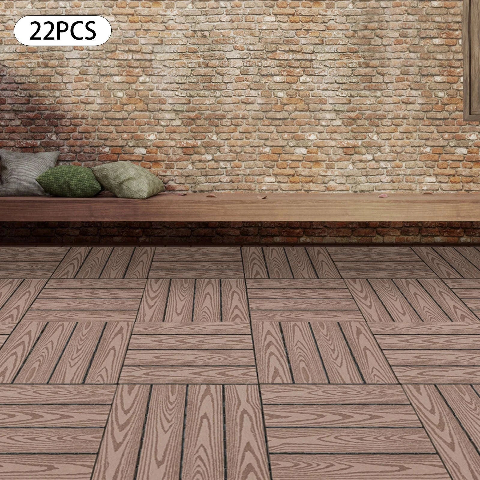 WPC Interlocking Deck Tiles for Patio & Balcony-Coffee / GERMANY
