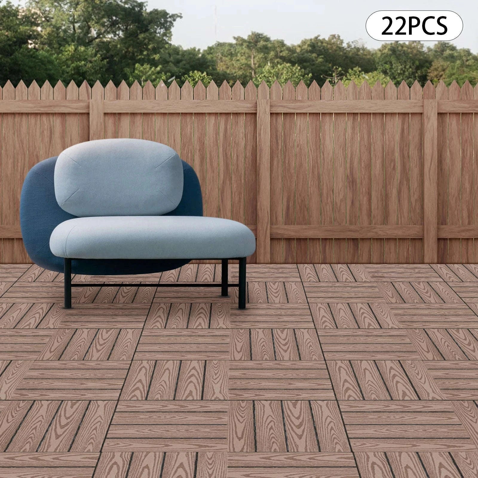 WPC Interlocking Deck Tiles for Patio & Balcony-Coffee / GERMANY