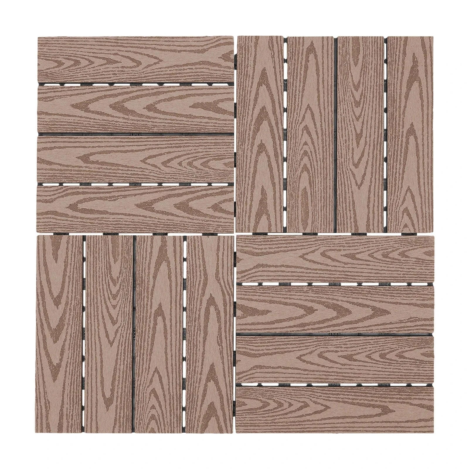 WPC Interlocking Deck Tiles for Patio & Balcony-Coffee / GERMANY
