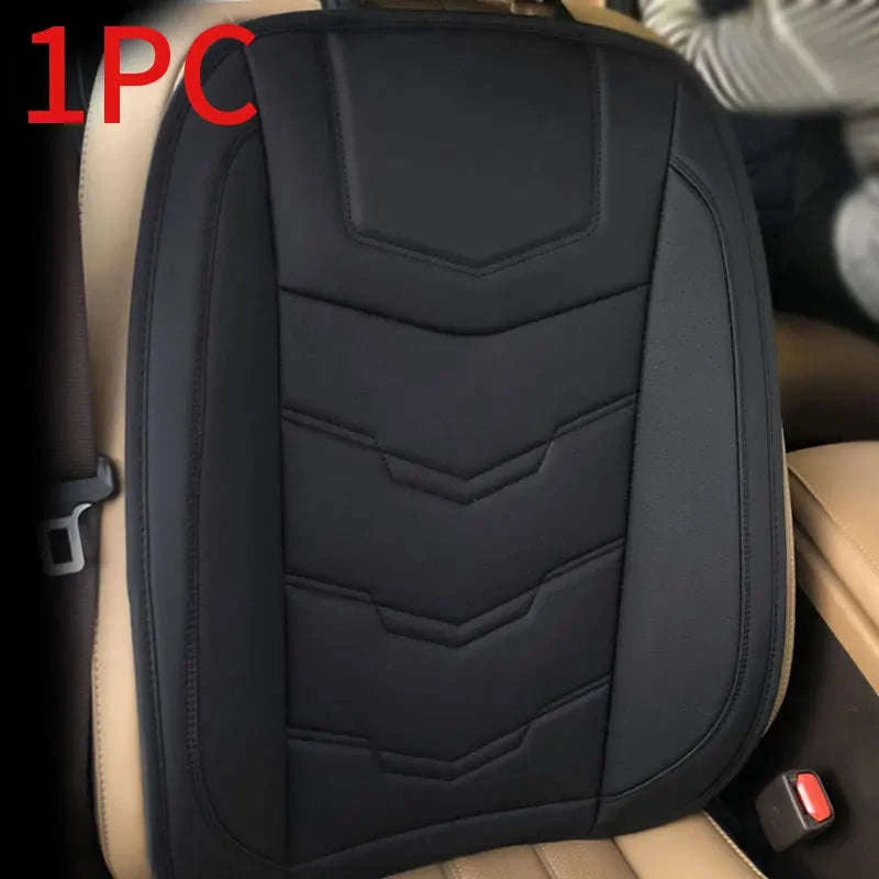 Wrapped Car Seat Cover PU Leather Breathable Seat Protector-black rear 1pc