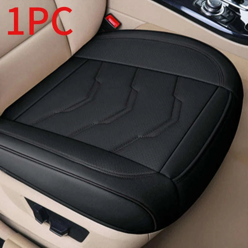Wrapped Car Seat Cover PU Leather Breathable Seat Protector-black rear 1pc