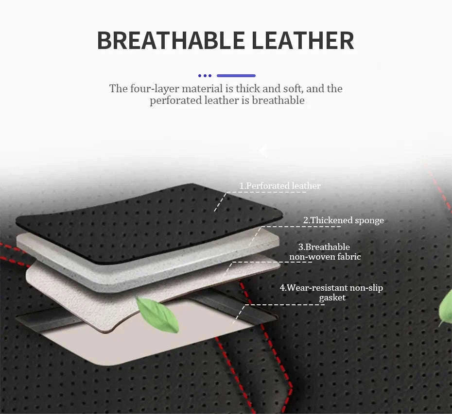 Wrapped Car Seat Cover PU Leather Breathable Seat Protector-black rear 1pc