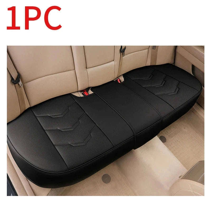 Wrapped Car Seat Cover PU Leather Breathable Seat Protector-black rear 1pc