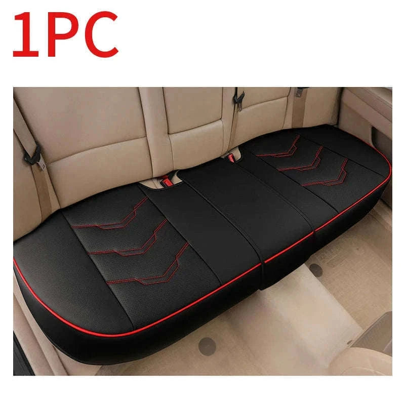 Wrapped Car Seat Cover PU Leather Breathable Seat Protector-black rear 1pc