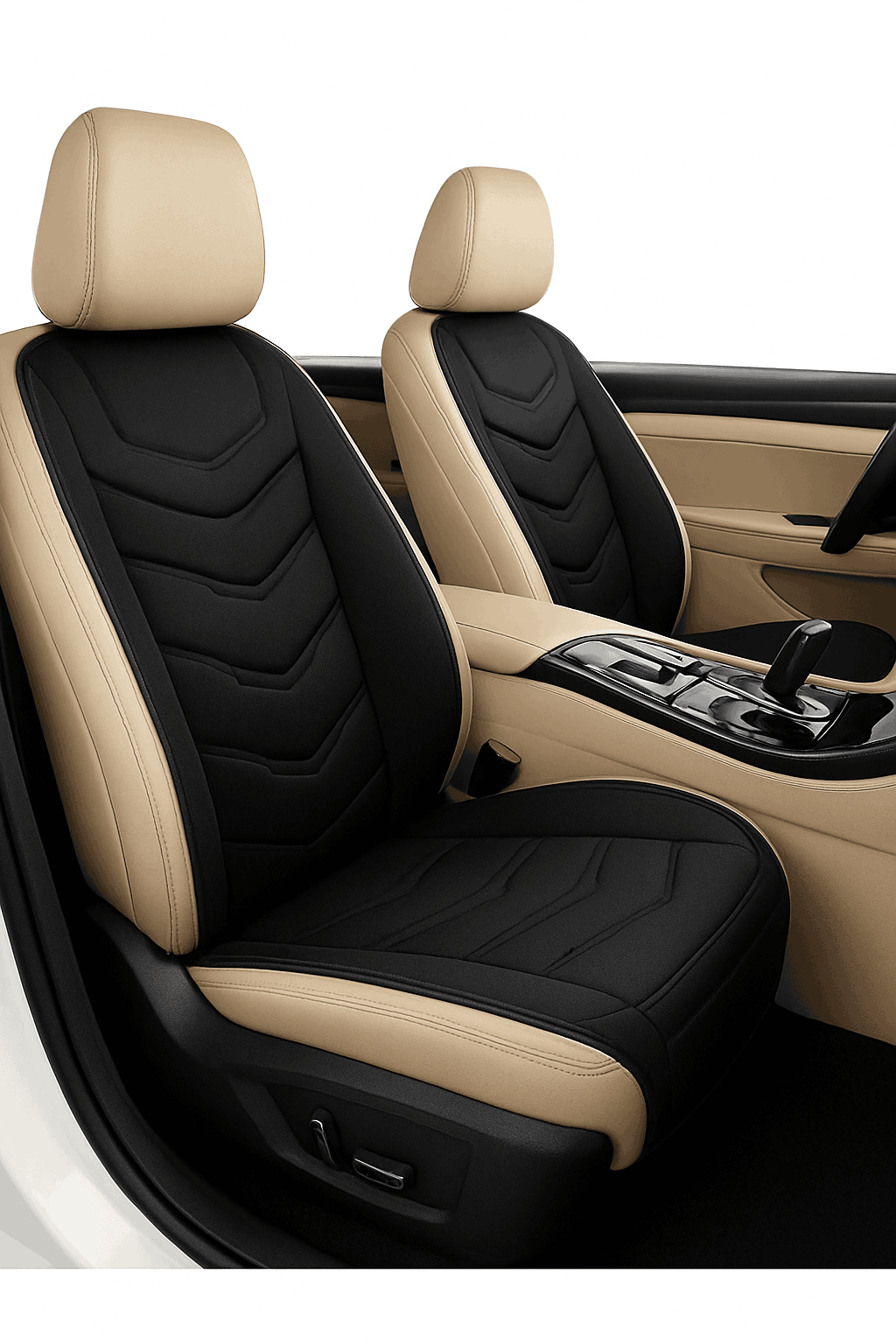 Wrapped Car Seat Cover PU Leather Breathable Seat Protector-black rear 1pc