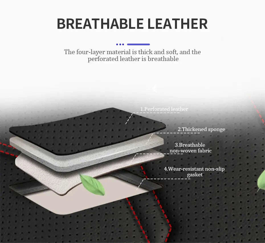 Wrapped Car Seat Cover PU Leather Breathable Seat Protector-black rear 1pc