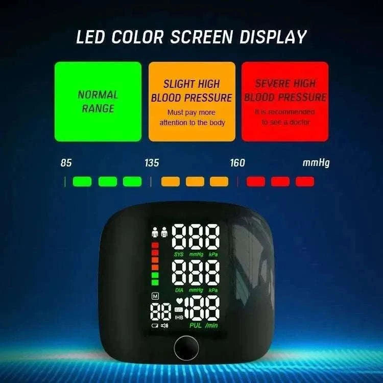 Wrist Blood Pressure Monitor with LED Display and Voice Prompt-Russian Voice