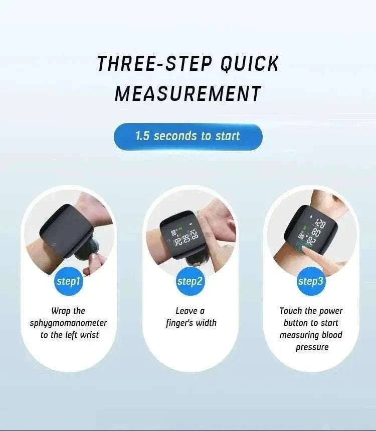 Wrist Blood Pressure Monitor with LED Display and Voice Prompt-Russian Voice