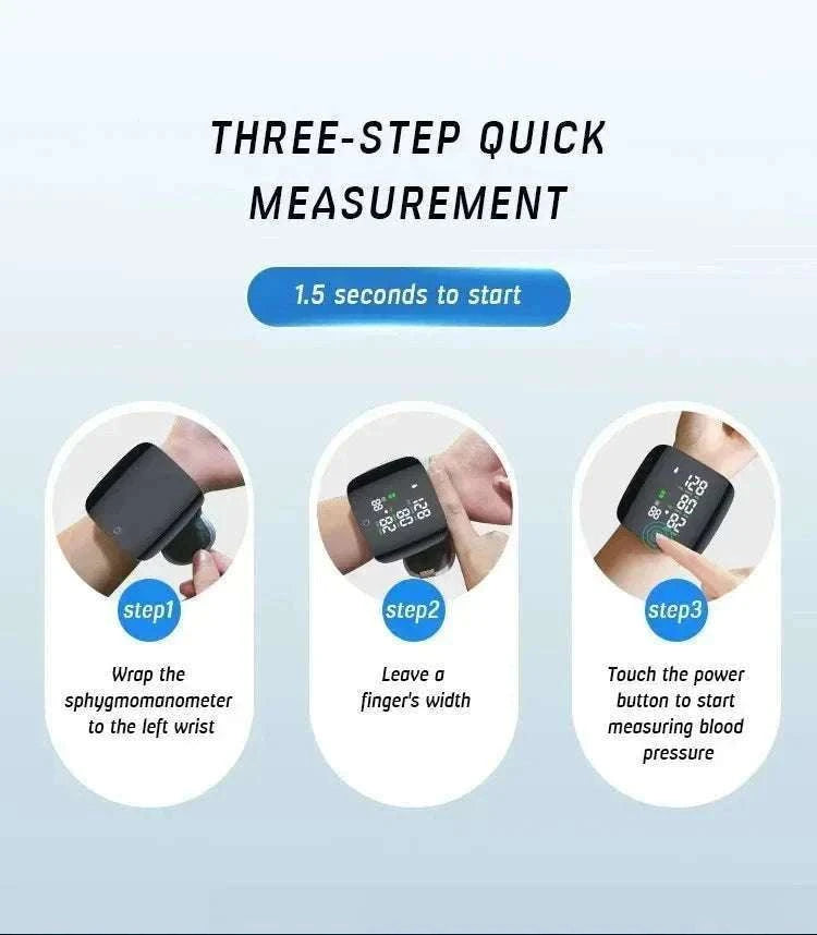 Wrist Blood Pressure Monitor with LED Display and Voice Prompt-Russian Voice