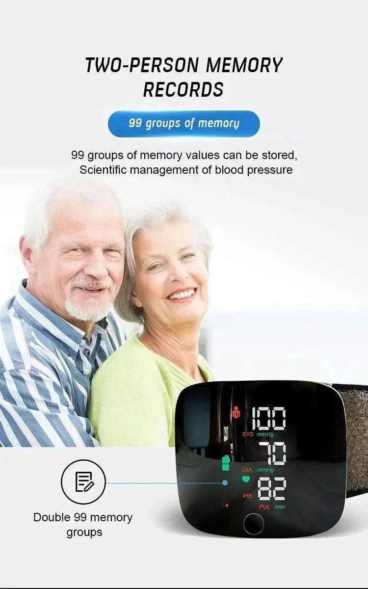 Wrist Blood Pressure Monitor with LED Display and Voice Prompt-Russian Voice
