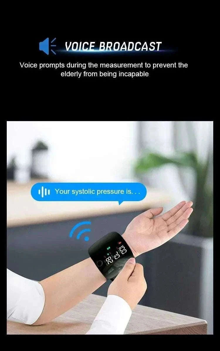 Wrist Blood Pressure Monitor with LED Display and Voice Prompt-Russian Voice