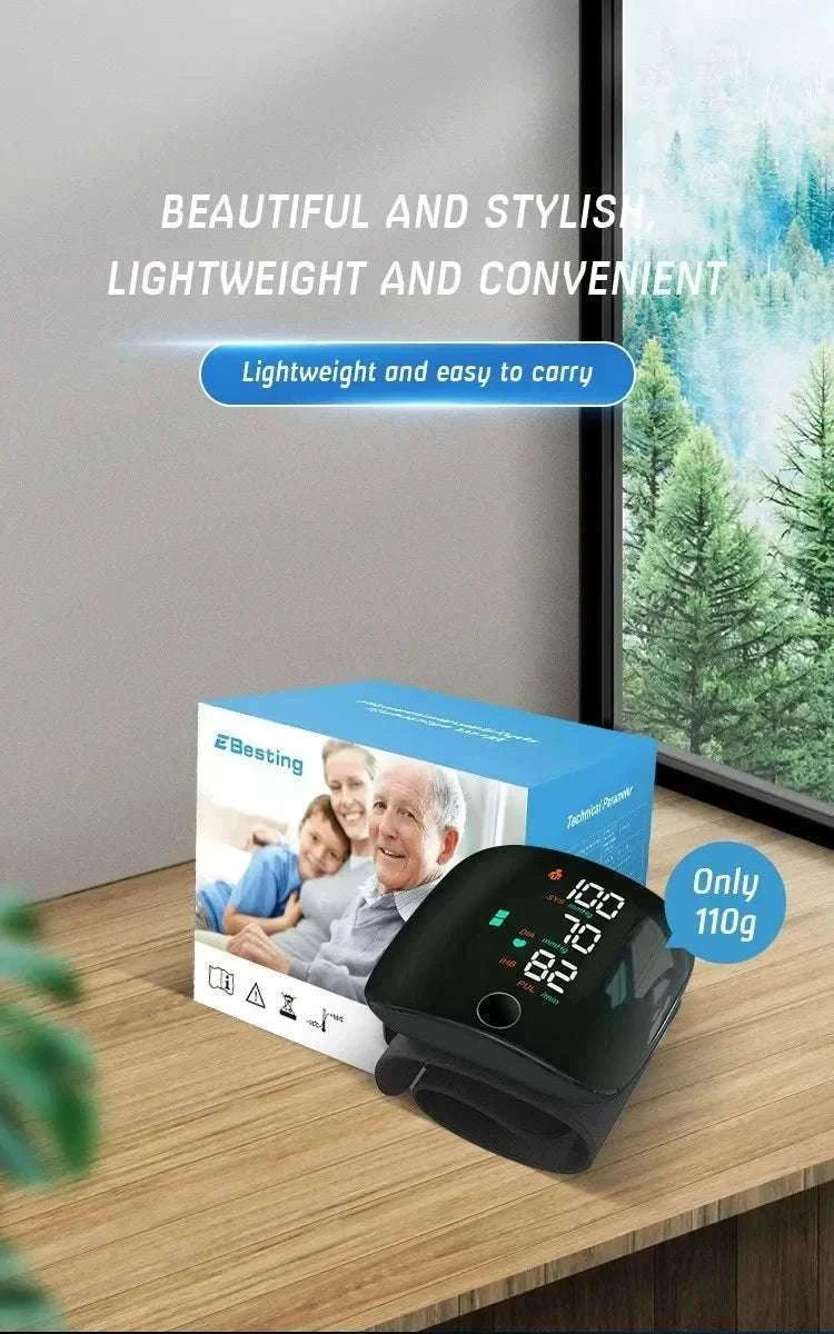 Wrist Blood Pressure Monitor with LED Display and Voice Prompt-Russian Voice