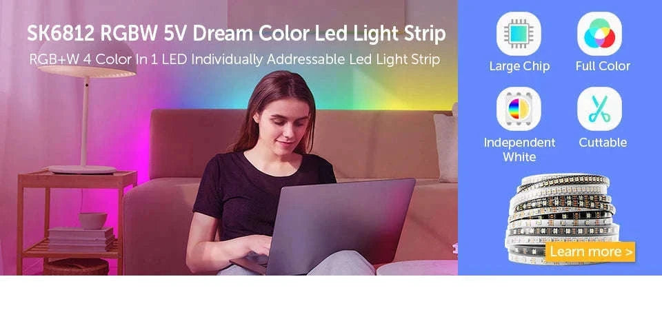 WS2812B Individually Addressable RGB LED Strip Light-WS2812BECO Black PCB / 2m 100 IP30 / China Mainland