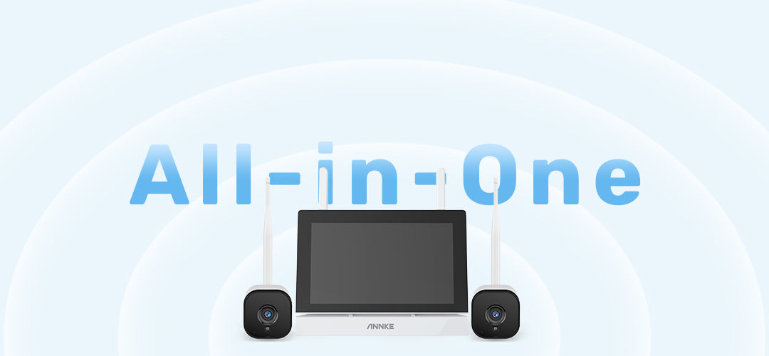 3MP Wireless Security Camera System with 7" Touch Screen, 4CH NVR and 2 Outdoor Cameras