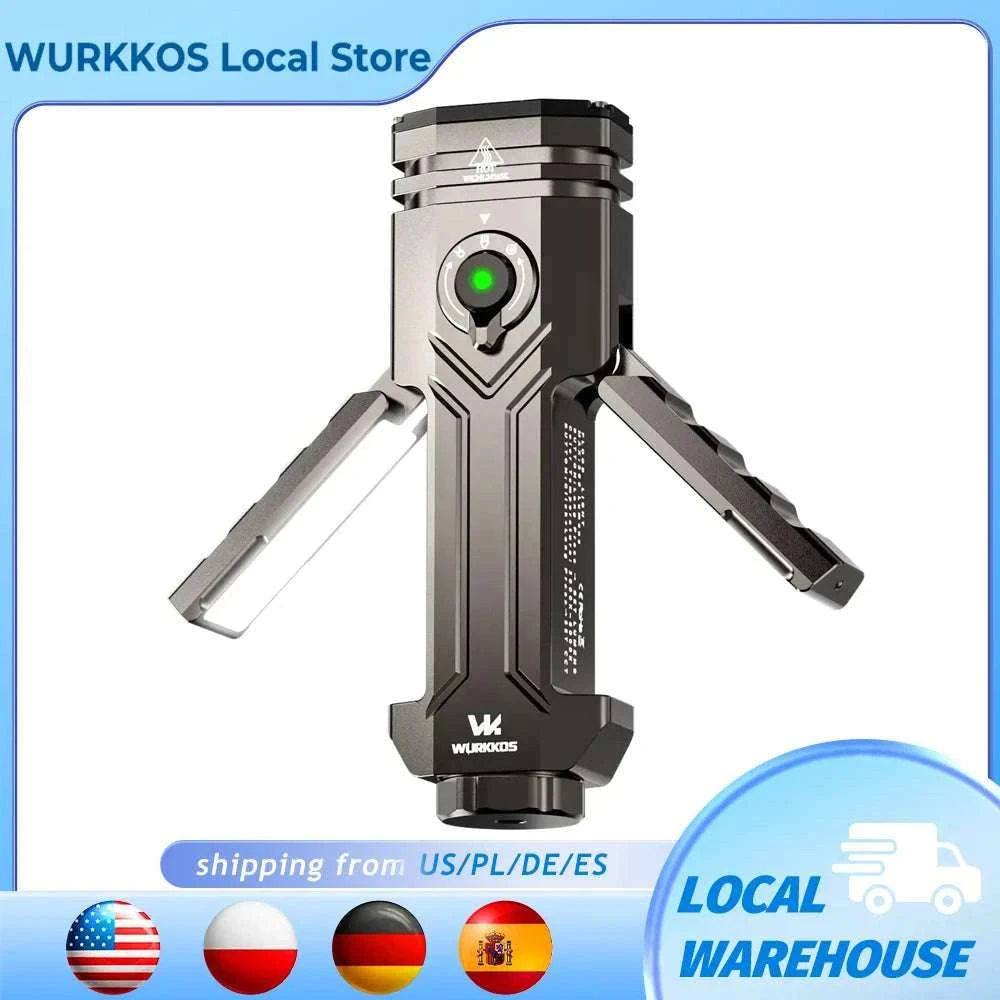 Wurkkos HD02 LED Camping Light with UV, Green Beam & Magnetic Mount-Starry Night Gray / United States