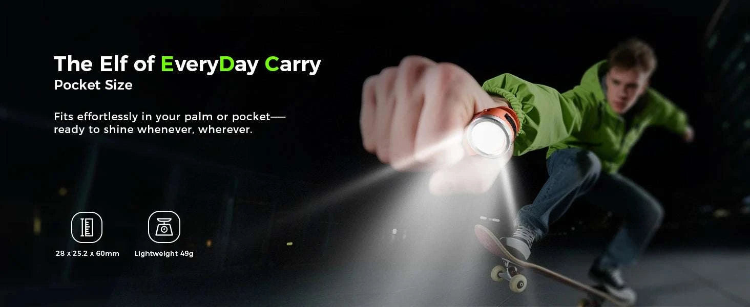 Wurkkos HD03 680LM USB-C Rechargeable Clip Flashlight with Magnet-black / 6000-6500K / Poland