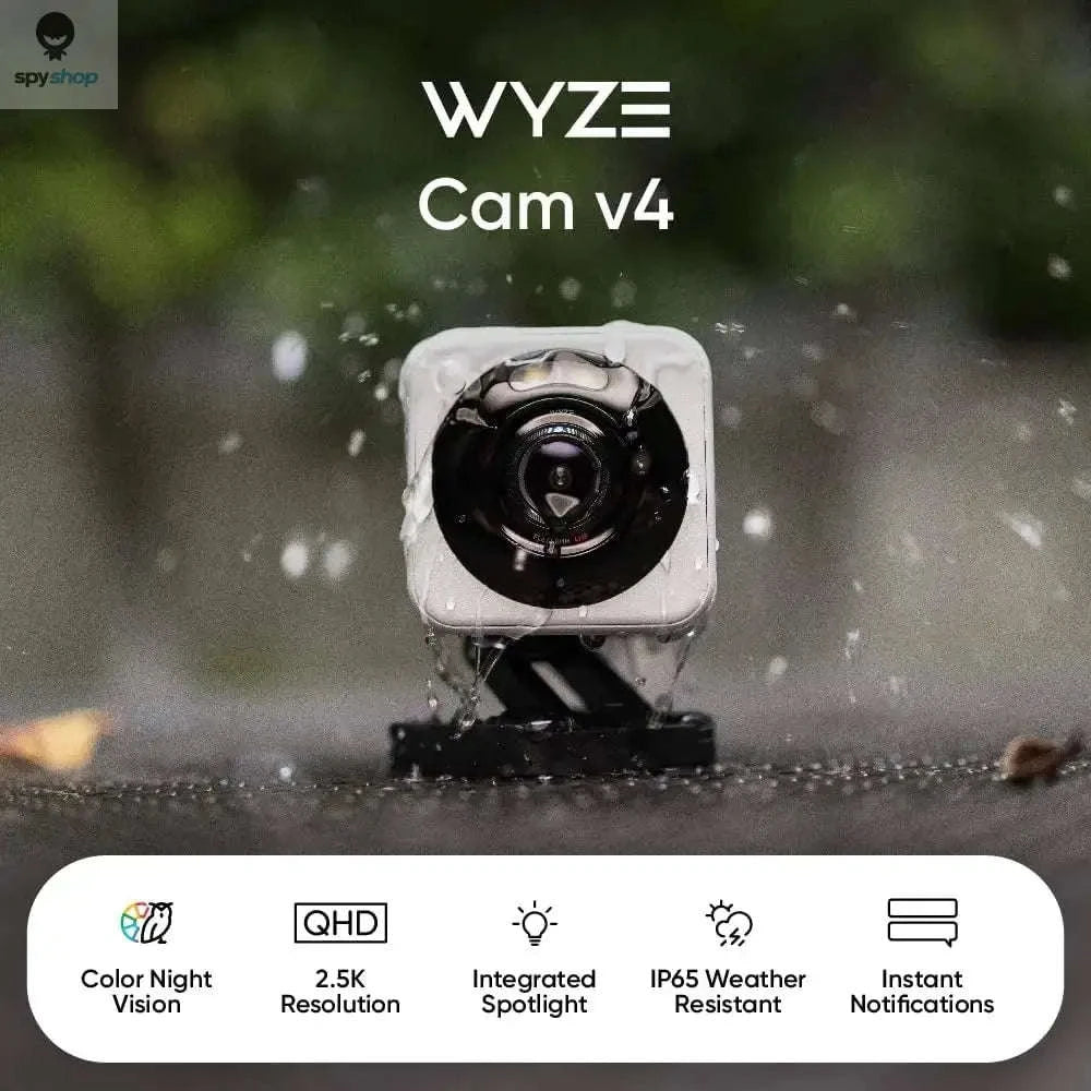 Wyze Cam v4 – 2K HD Wi‑Fi Smart Home Security Camera with Color Night Vision-Grey / USB