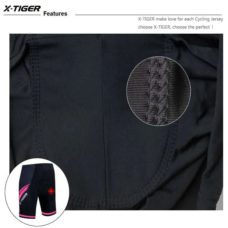 X‑TIGER Women’s Cycling Shorts with 3D Gel Padding-L / XW-DK-01303