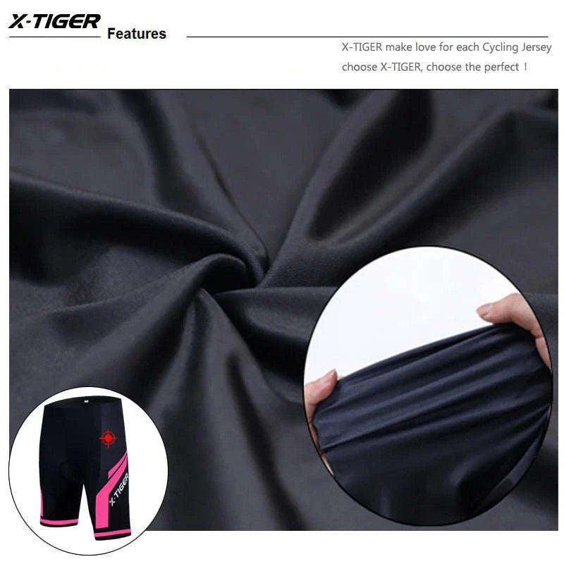X‑TIGER Women’s Cycling Shorts with 3D Gel Padding-L / XW-DK-01303