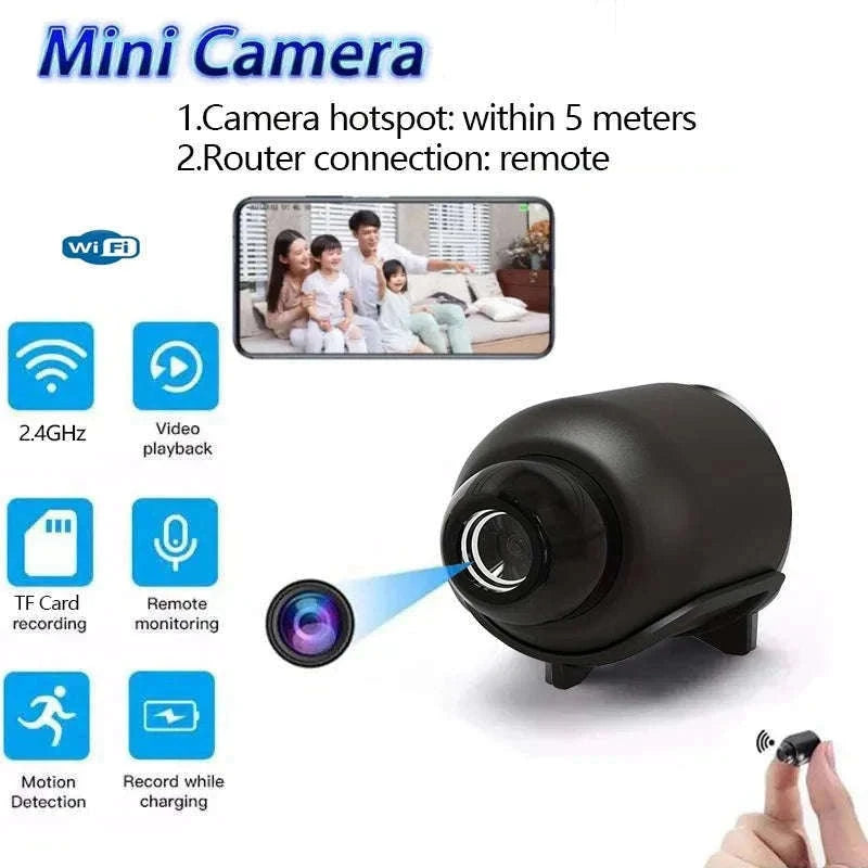 X5 Mini Camera with 1080P Night Vision and Motion Detection-Black