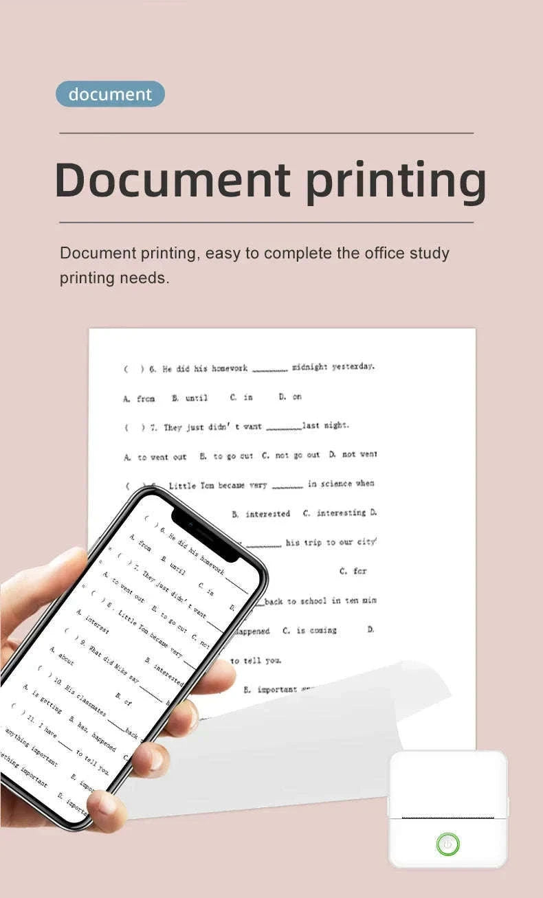 X6 Mini Thermal Printer for Labels, Notes & Photos-White-set 1