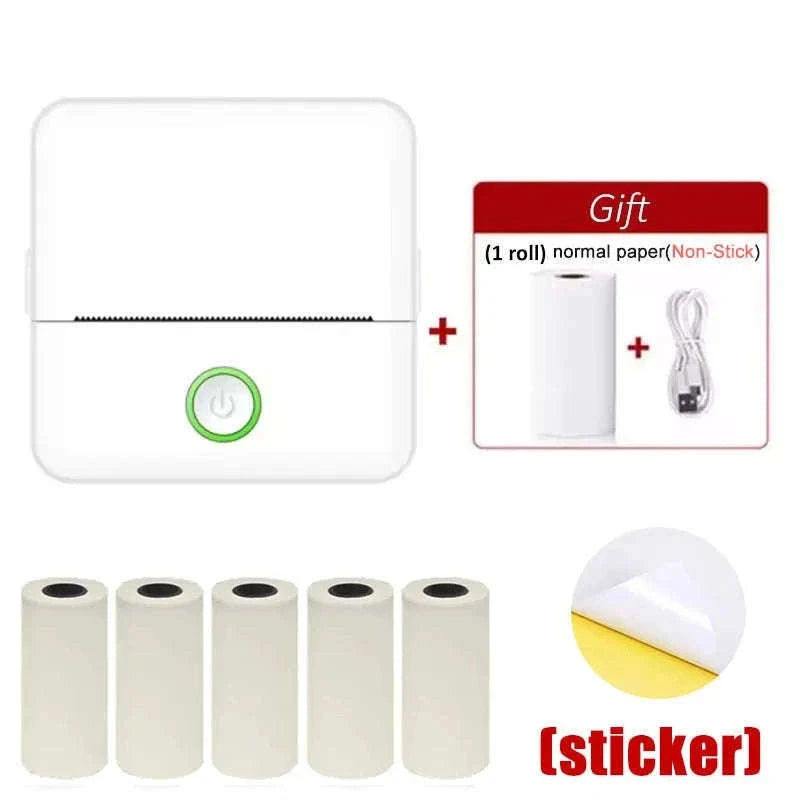 X6 Mini Thermal Printer for Labels, Notes & Photos-White-set 1