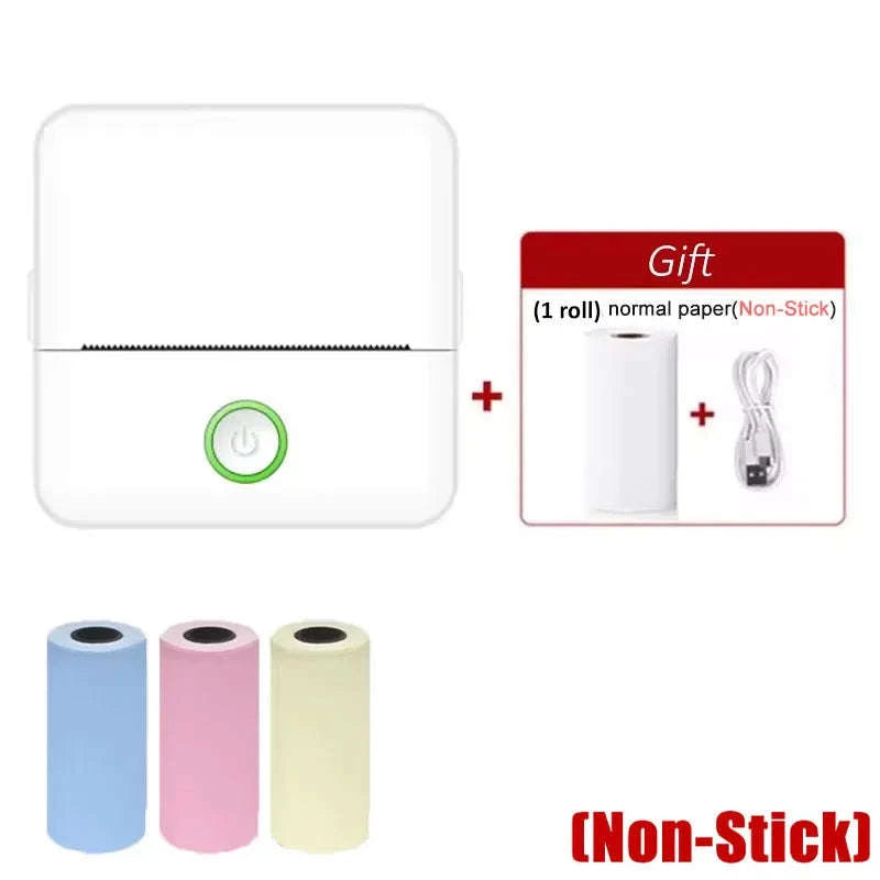 X6 Mini Thermal Printer for Portable Inkless Label & Photo Printing-Pink-set 5