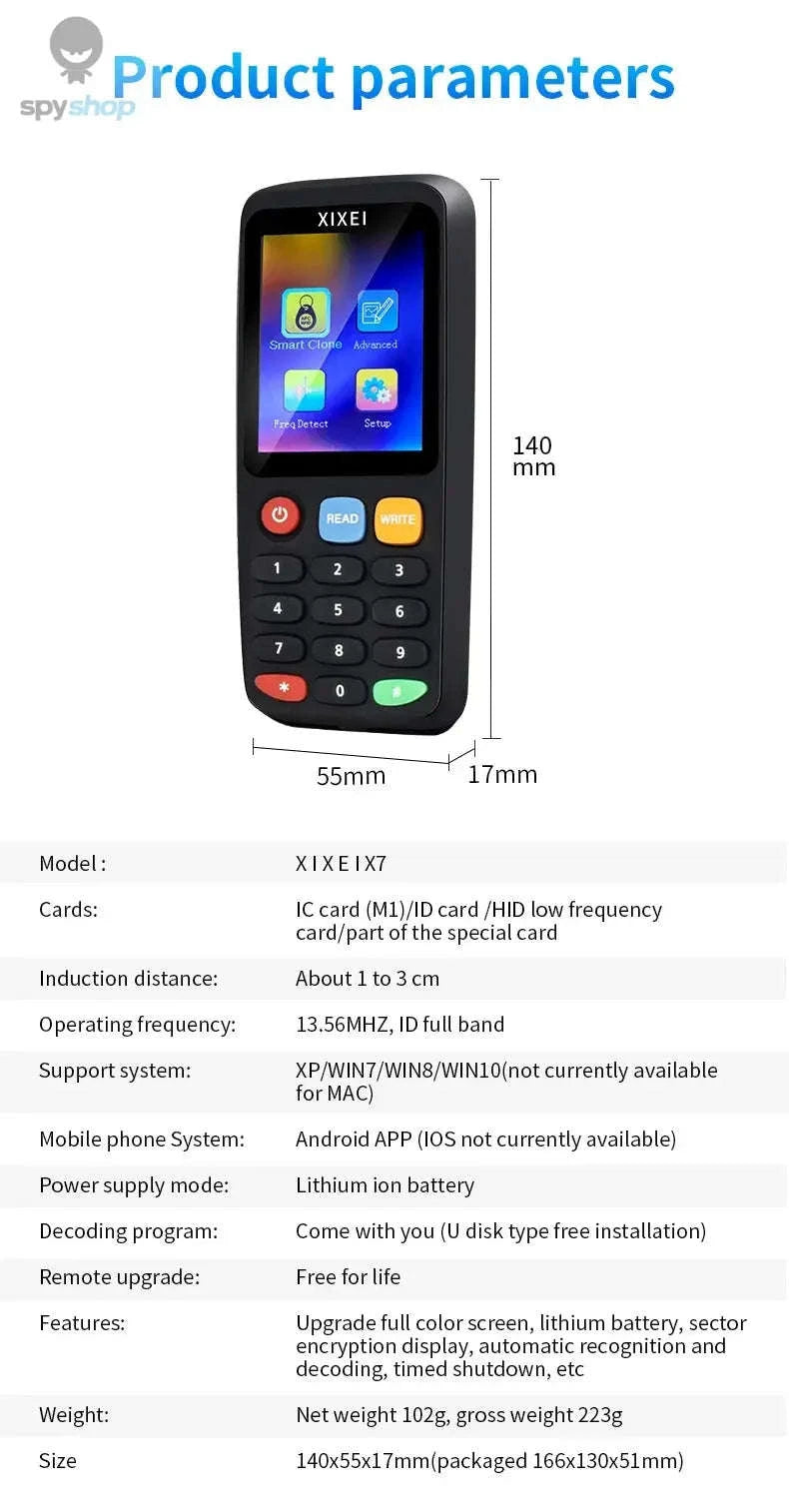 X7 Smart RFID Card Reader – Multifrequency Cloning, Decryption & Programming-Package 1