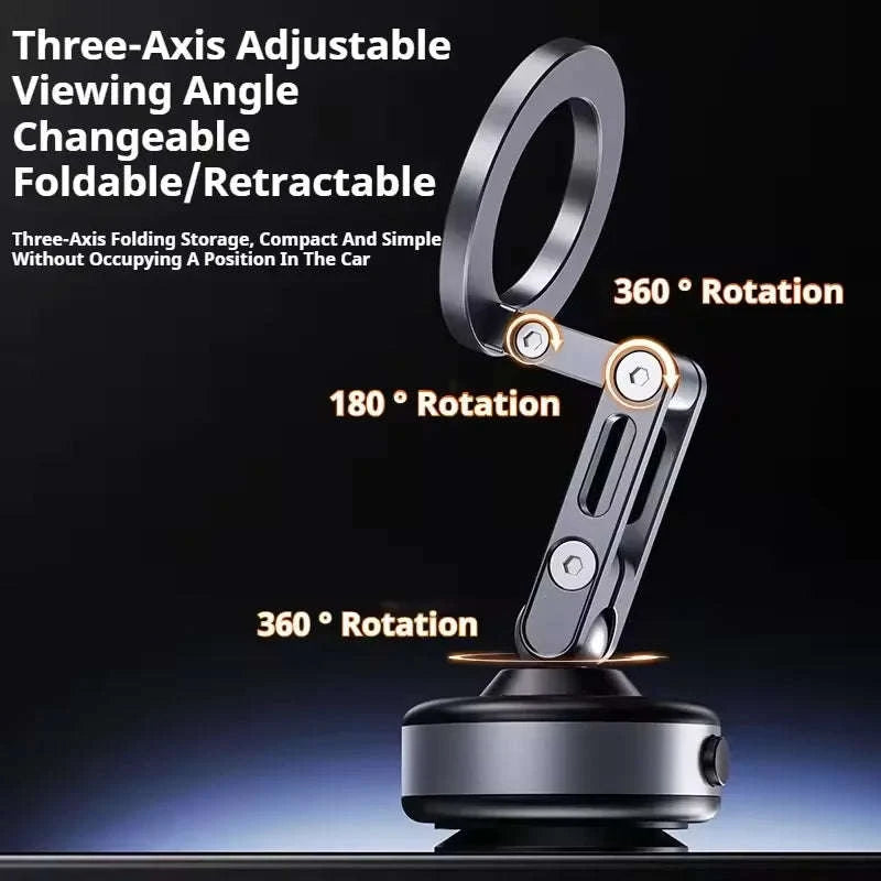 X93 Magnetic Car Phone Holder – 360° Rotation & Strong Suction-X63 Dark Grey