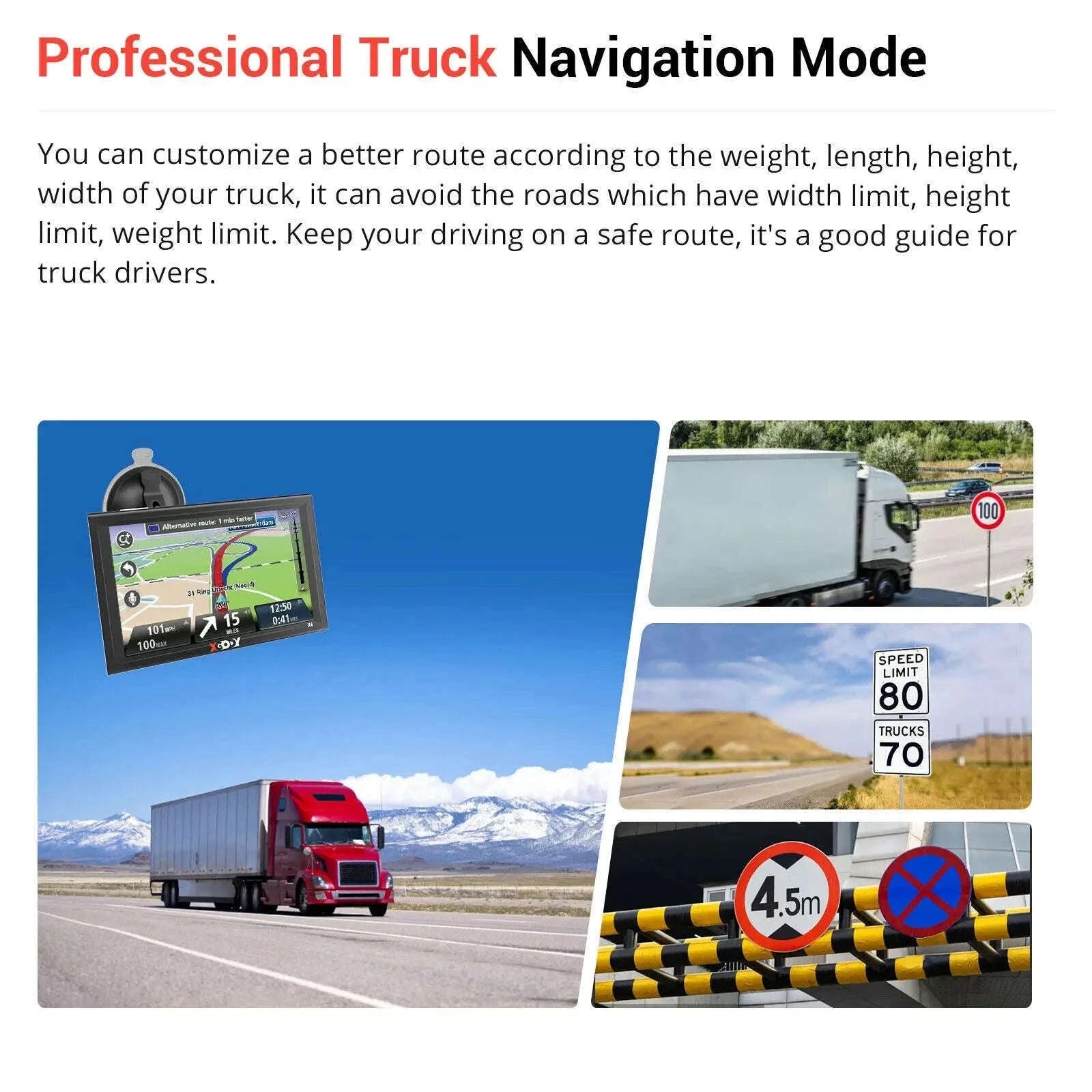 XGODY 9-Inch Truck Sat Nav with UK and Europe Maps-9" / Europe / Germany|black
