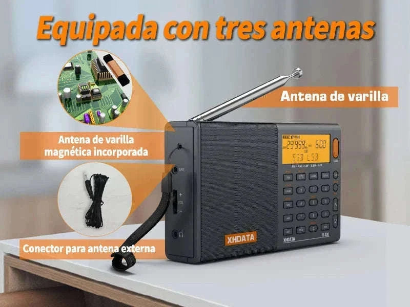 XHDATA D-808 Multiband Portable Radio with SSB, AIR & DSP Tuning-XHDATA-Gray / GERMANY