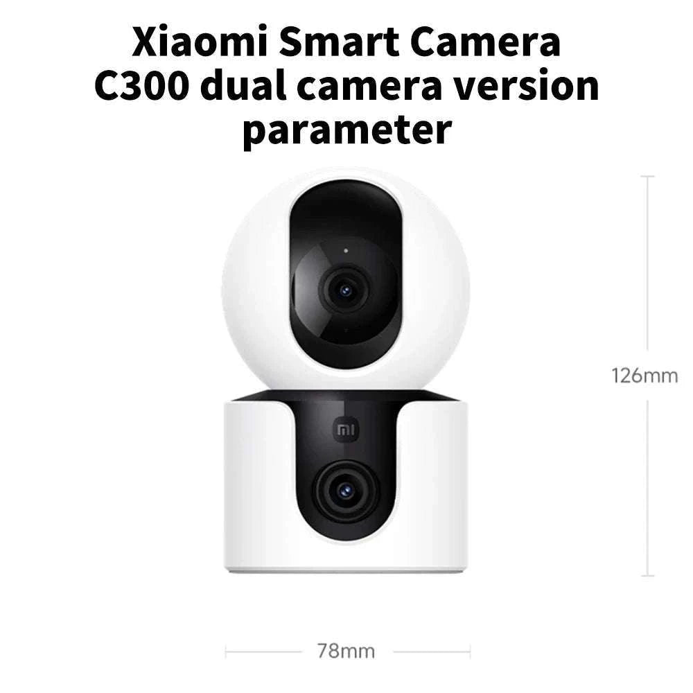 Xiaomi C300 Dual Lens Smart Camera 360° AI WiFi 6 Home Security-Add UK Adapter