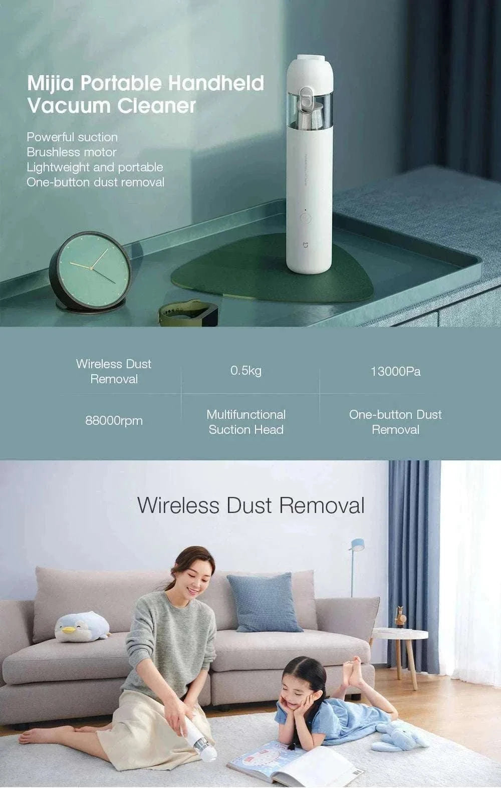 Xiaomi Handheld Vacuum Cleaner 13KPa Cordless for Home & Car-XIAOMI Vacuum Cleane
