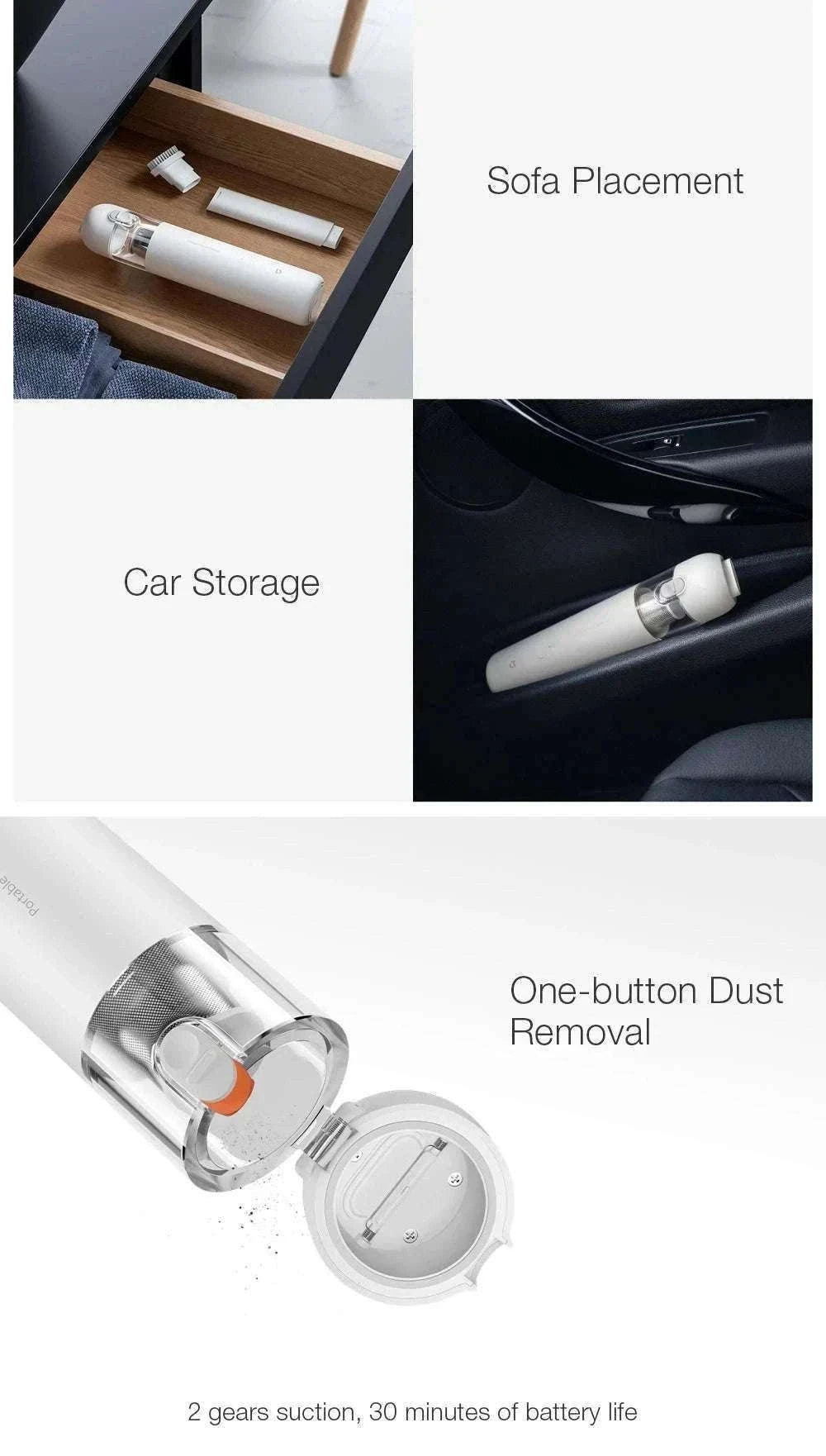 Xiaomi Handheld Vacuum Cleaner 13KPa Cordless for Home & Car-XIAOMI Vacuum Cleane
