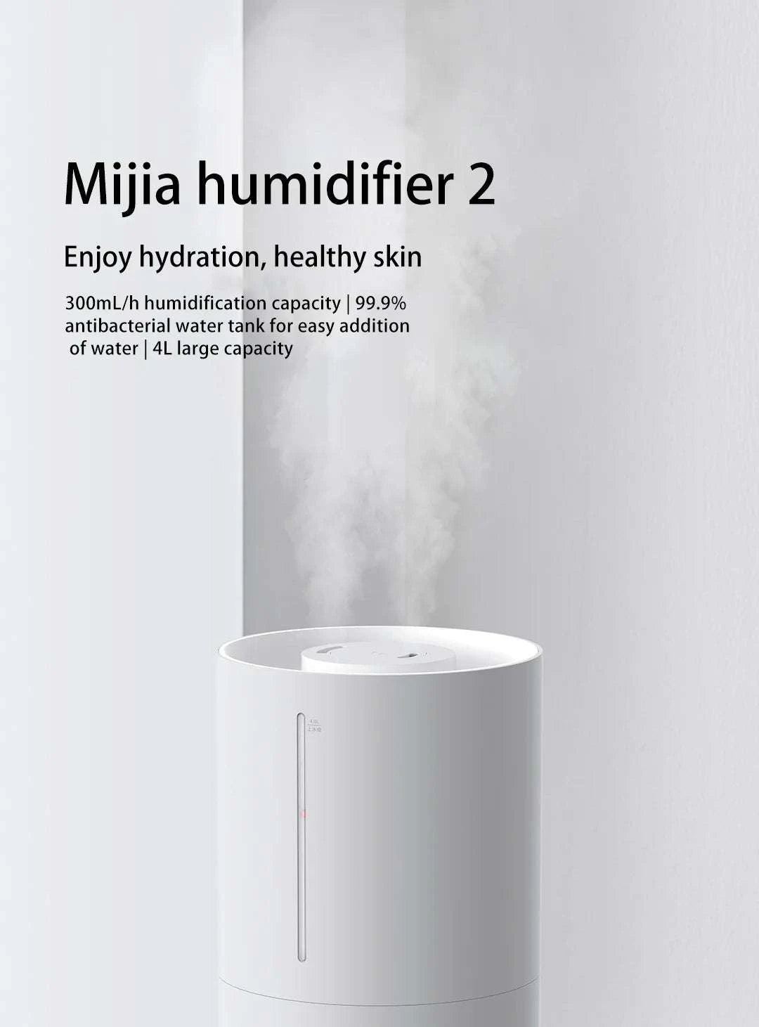 Xiaomi Humidifier 2 4L Quiet Mist Air Humidity Control 300mL/h-WHITE / EU