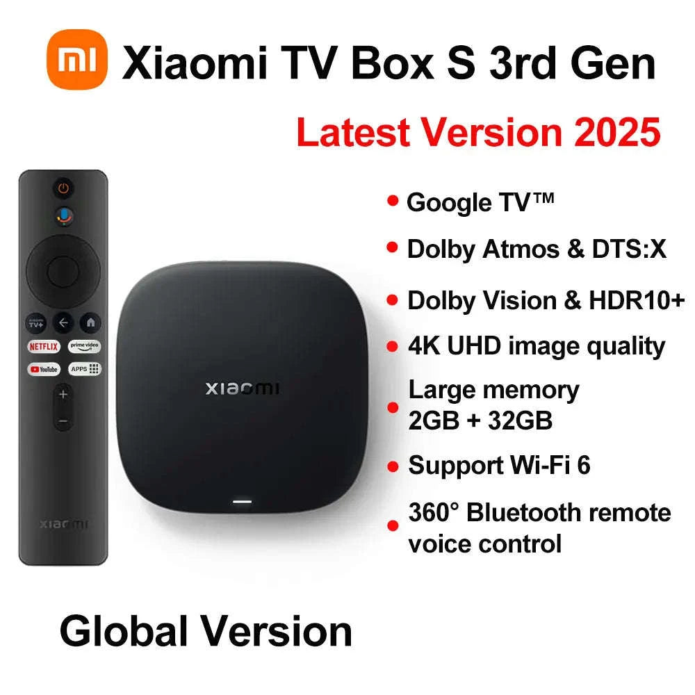 Xiaomi TV Box S 3rd Gen 4K Google TV Streaming Box-Xiaomi TV Box S (3rd Gen) / EU Plug / spain