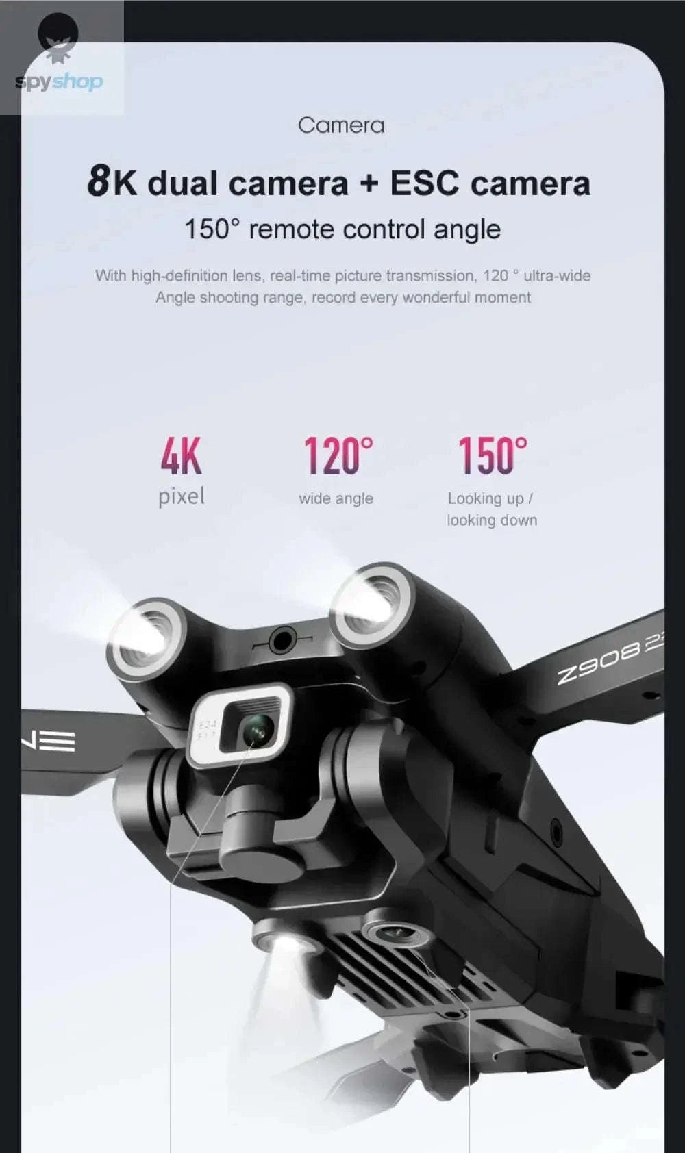 Xiaomi Z908 Pro 8K Drone ESC Professional Quadcopter-Black-4K-2S-battery1